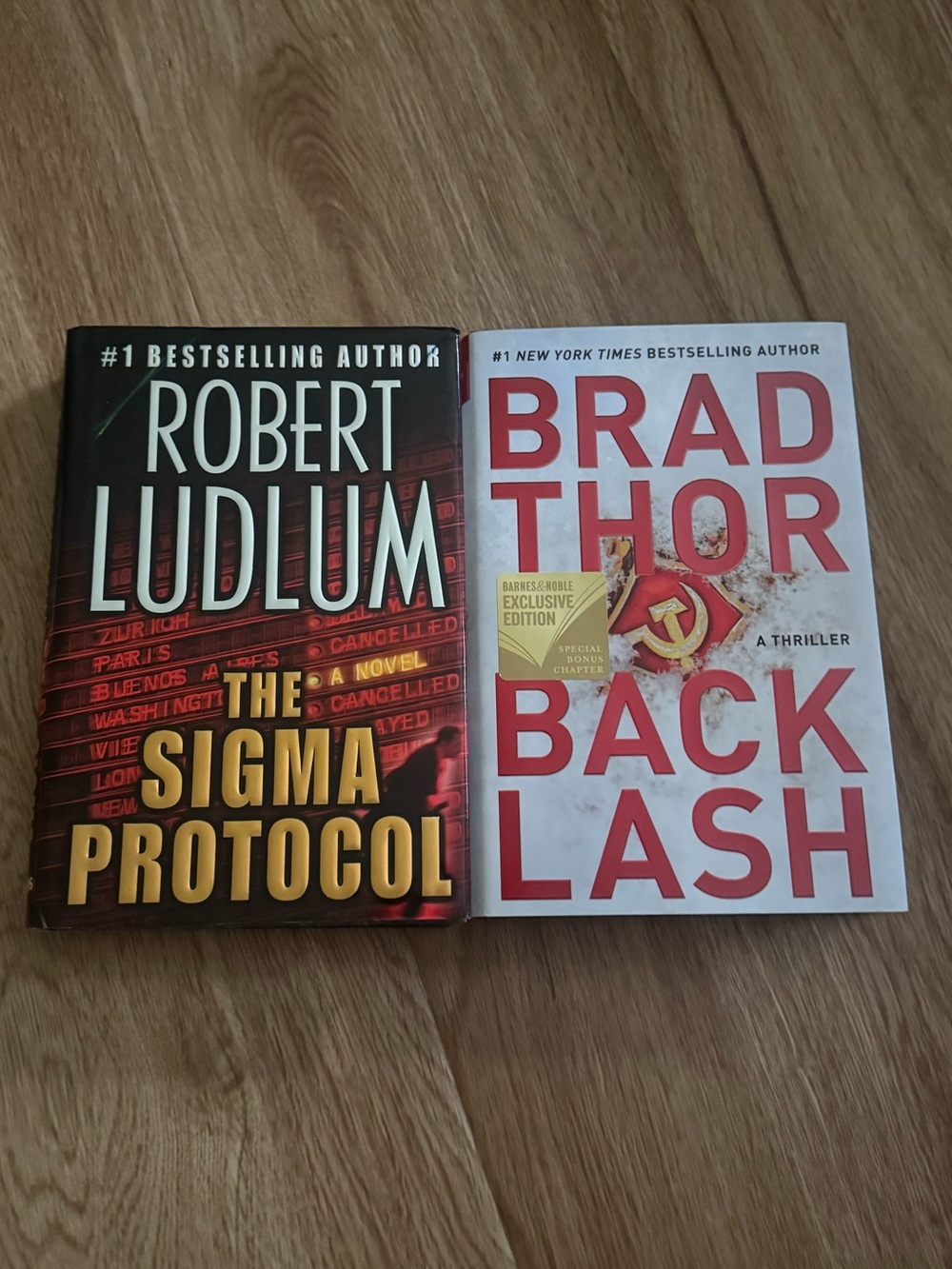 Robert Ludlum The Sigma Protocol & Brad Thor Backlash Hardcover Thriller Bundle
